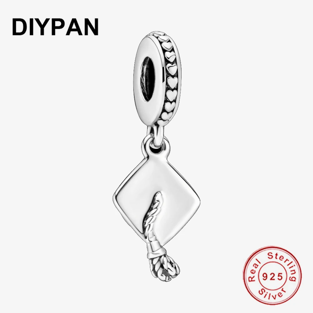 

Fit Pandora Charms Bracelet Orignal 925 Sterling Silver Graduation Cap Dangle Charm Pendant Beads Women DIY Jewelry Berloque