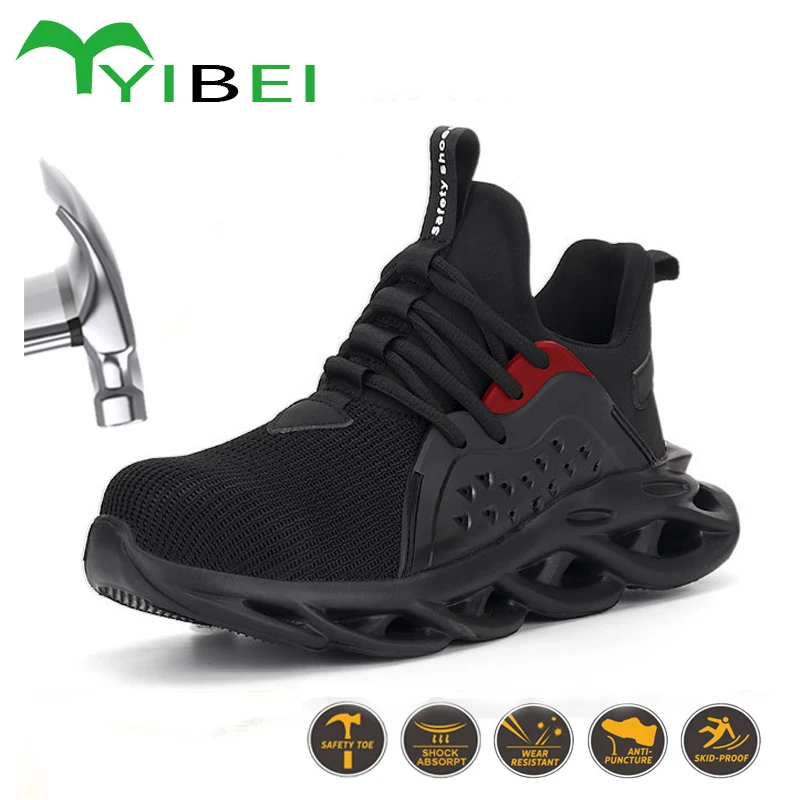 

Men's Boots Outdoor Sports Men's Steel Head Anti Smashing Safety Boots Comfortable and Portable Anti Piercing Work Shoes