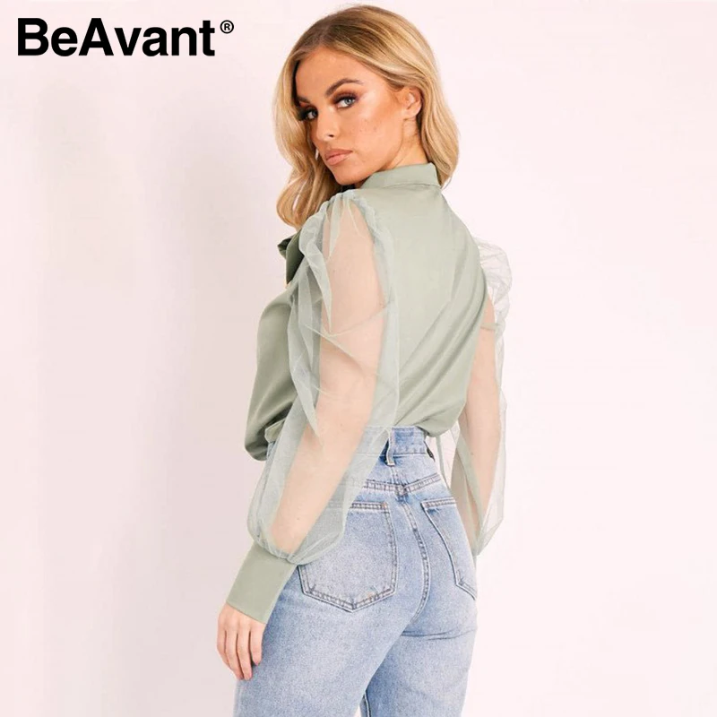 Женская блузка с галстуком бабочкой BeAvant Элегантная длинными рукавами из газовой