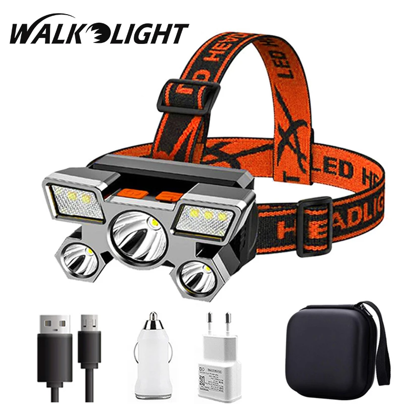 

Фонарь налобный портативный со встроенным аккумулятором 18650 и зарядкой от USB