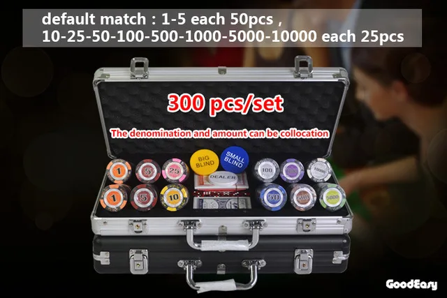 300pcs silver box 100-500 шт казино покер фишки казиноТехасский глиняный покерный чип наборы Pokers Алюминиевый Чемодан пшеничная Корона покерные фишки Техасский Холдем фишки наборы 14 г - Цвет: 300pcs silver box