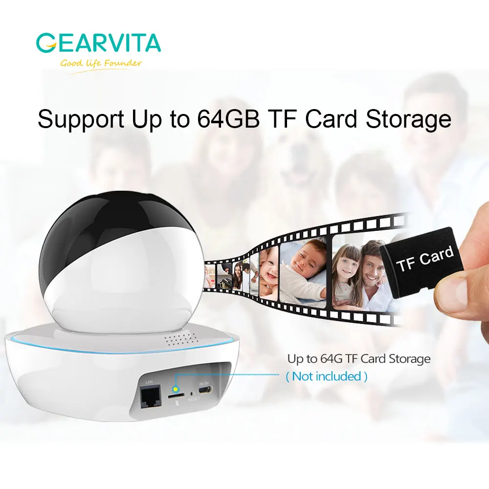 

GEARVITA AR 5MP IP Camera WIFI Wireless Smart Home Security Camera Surveillance ONVIF Audio CCTV Pet Camera 3MP Baby Monito