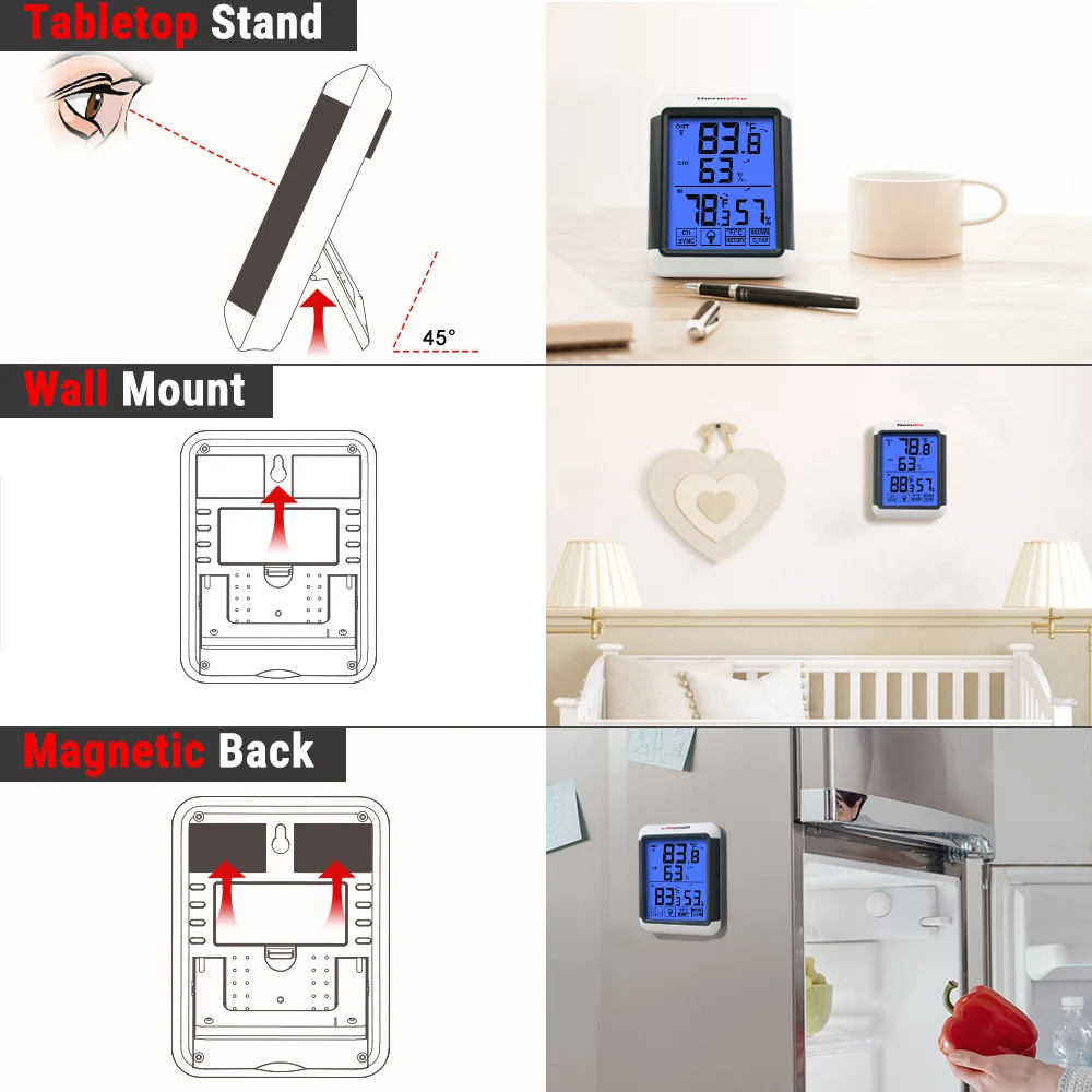 Беспроводная метеостанция ThermoPro TP65C 100 м гигрометр для дома и улицы монитор