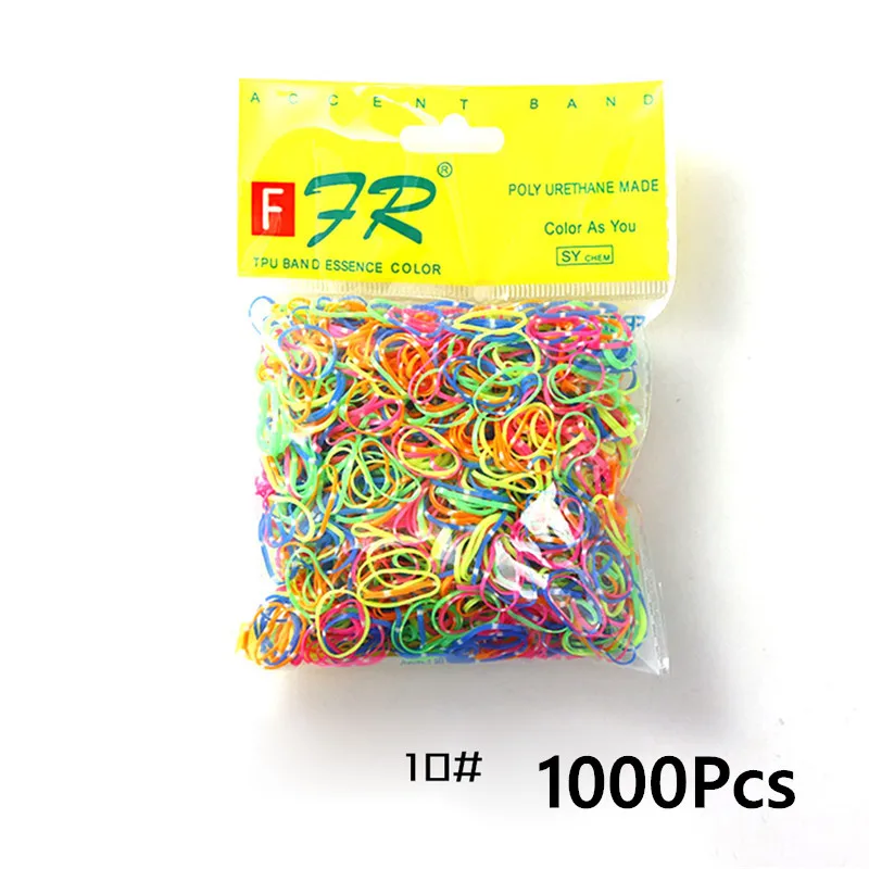 1000pcs 10 200/1000 шт милые цветные кольца для девочек, Одноразовые эластичные резинки для волос, резинка для хвоста, резинки для волос, Детские аксессуары для волос - Цвет: 1000pcs 10