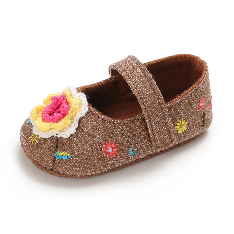 

Autumn Baby Girl Anti-Slip First Walker Casual Walking Shoes Flower Sneakers Soft Soled Princess Casual Shoes