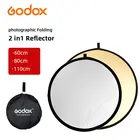 2 в 1, складной Круглый отражатель для фотосъемки, 24 дюйма, 60 см, 80 см, 110 см