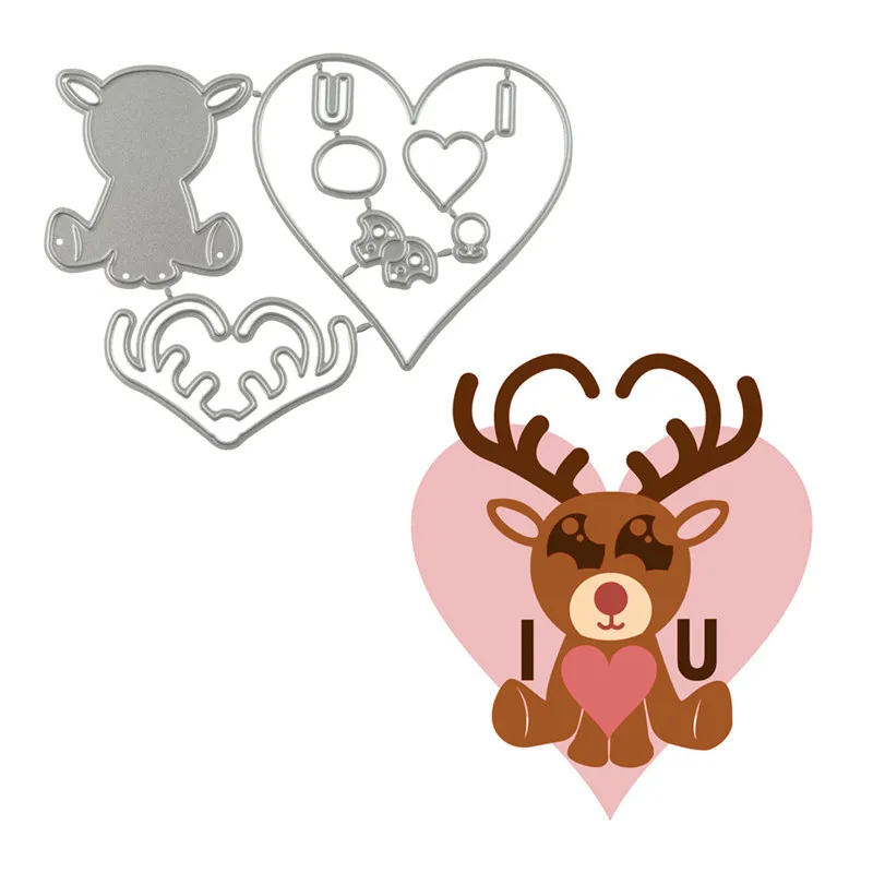 Eastshape Любовь олень металлические режущие штампы новые 2019 трафареты с тиснением