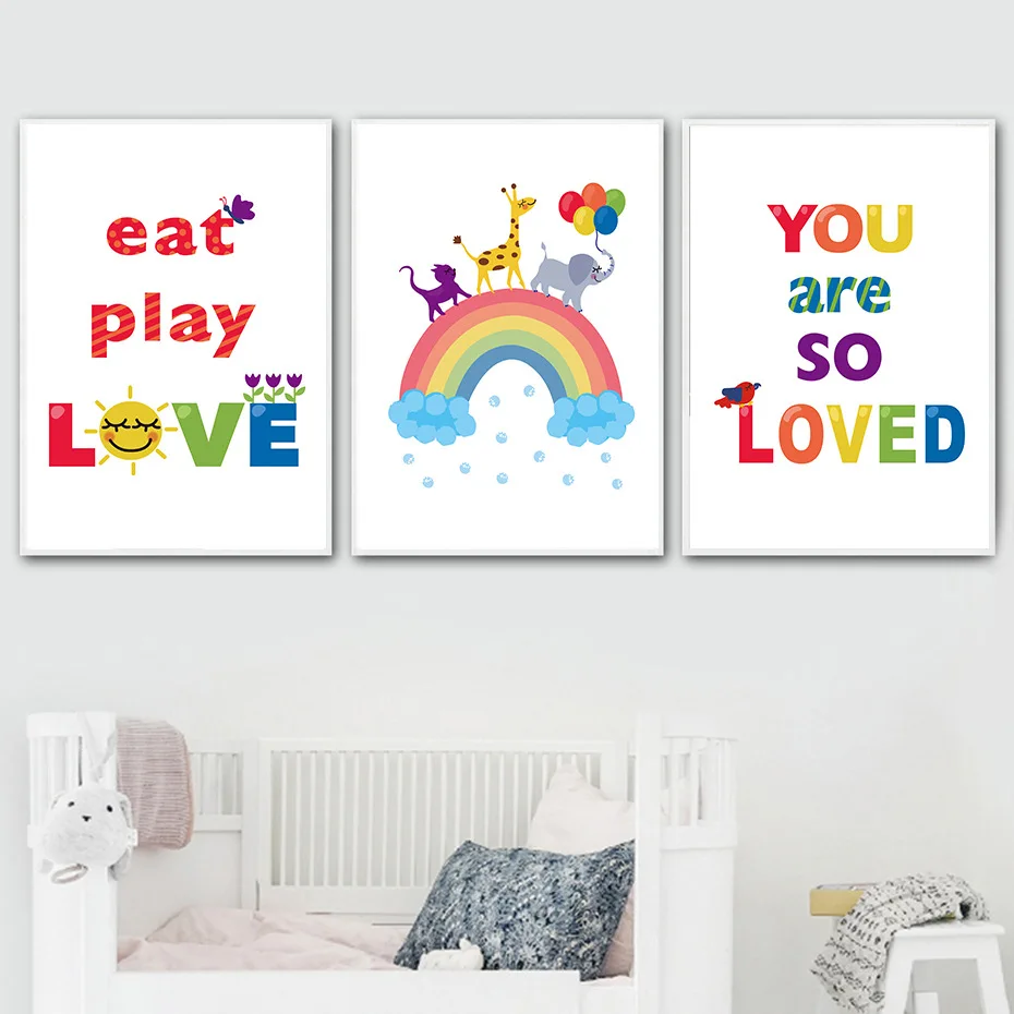 

Decorative Painting Colorful Letters Rainbow Home Decoration Painting Creative Art Hanging Painting Frameless Painting Core