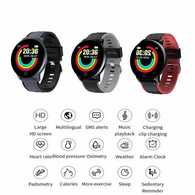 

Умные спортивные часы, цифровые электронные наручные часы с синими зубьями, наручные часы для фитнеса, электронные часы, фитнес-монитор для ...