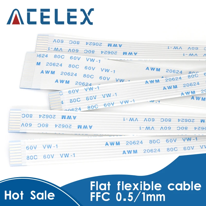 

10PCS Flat flexible cable FFC FPC LCD cable AWM 20624 80C 60V VW-1 FFC-0.5MM