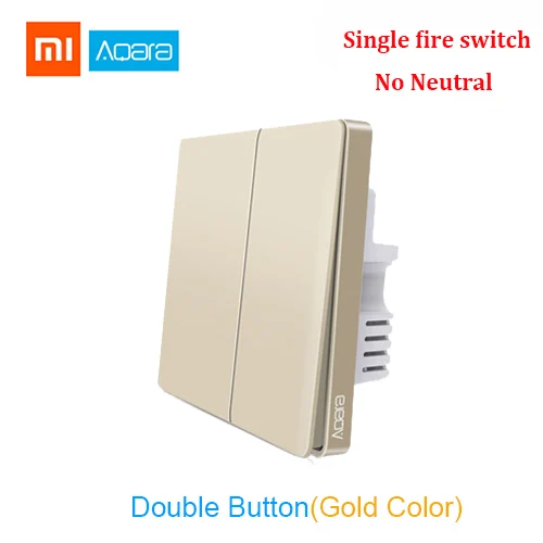 wall 2 key Sing fire Умный Домашний Светильник Xiaomi Aqara Mijia с одним пожарным проводом ZigBee, беспроводной ключ, настенный выключатель через приложение для смартфона - Цвет: wall 2 key Sing fire