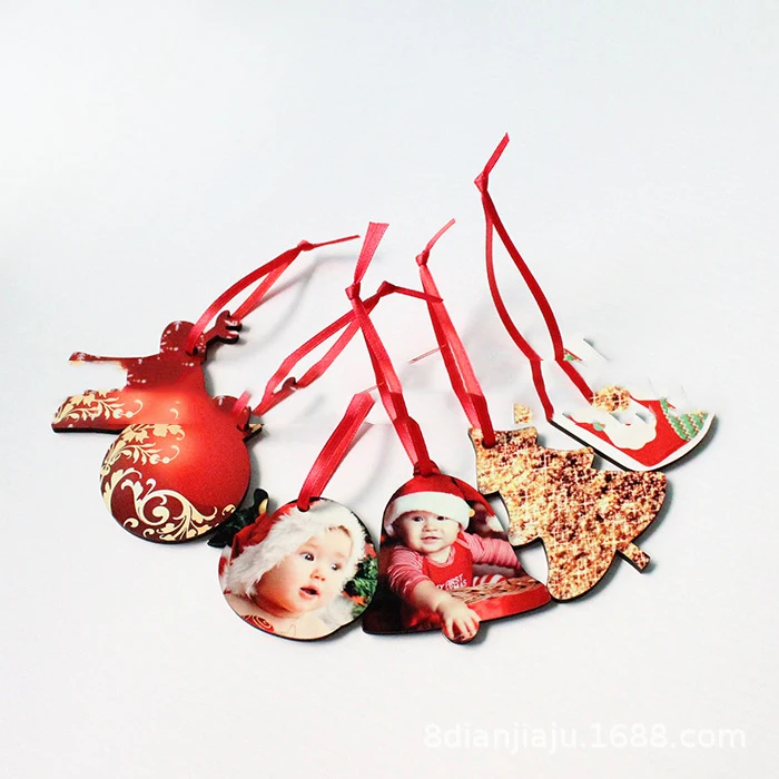 

20 pcs/sublimation blank heat transfer printing Christmas decoration pendant MDF two-sided printing new DIY gifts 20pcs