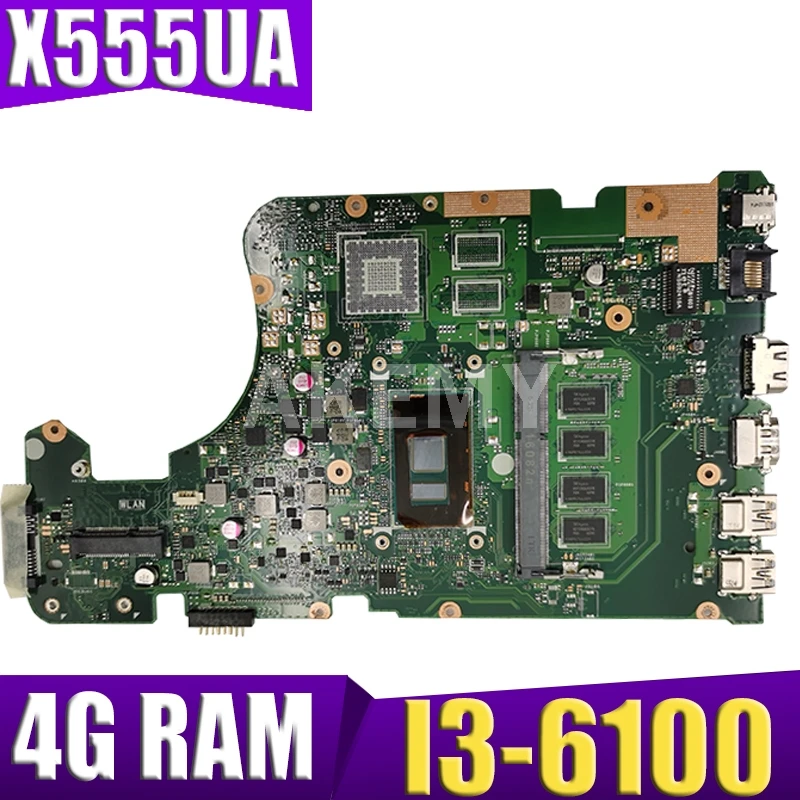 AKEMY X555UA оригинальная материнская плата Asus X555UJ X555UF X555UQ X555UB X555U F555U A555U K555U i3 6100U 4 Гб