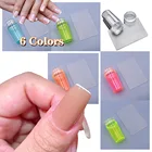 ФЛУОРЕСЦЕНТНОЕ желе для французского маникюра, 1 набор, простой стемпер со скребком, инструмент для переноса искусственного силикона, 33*63 мм