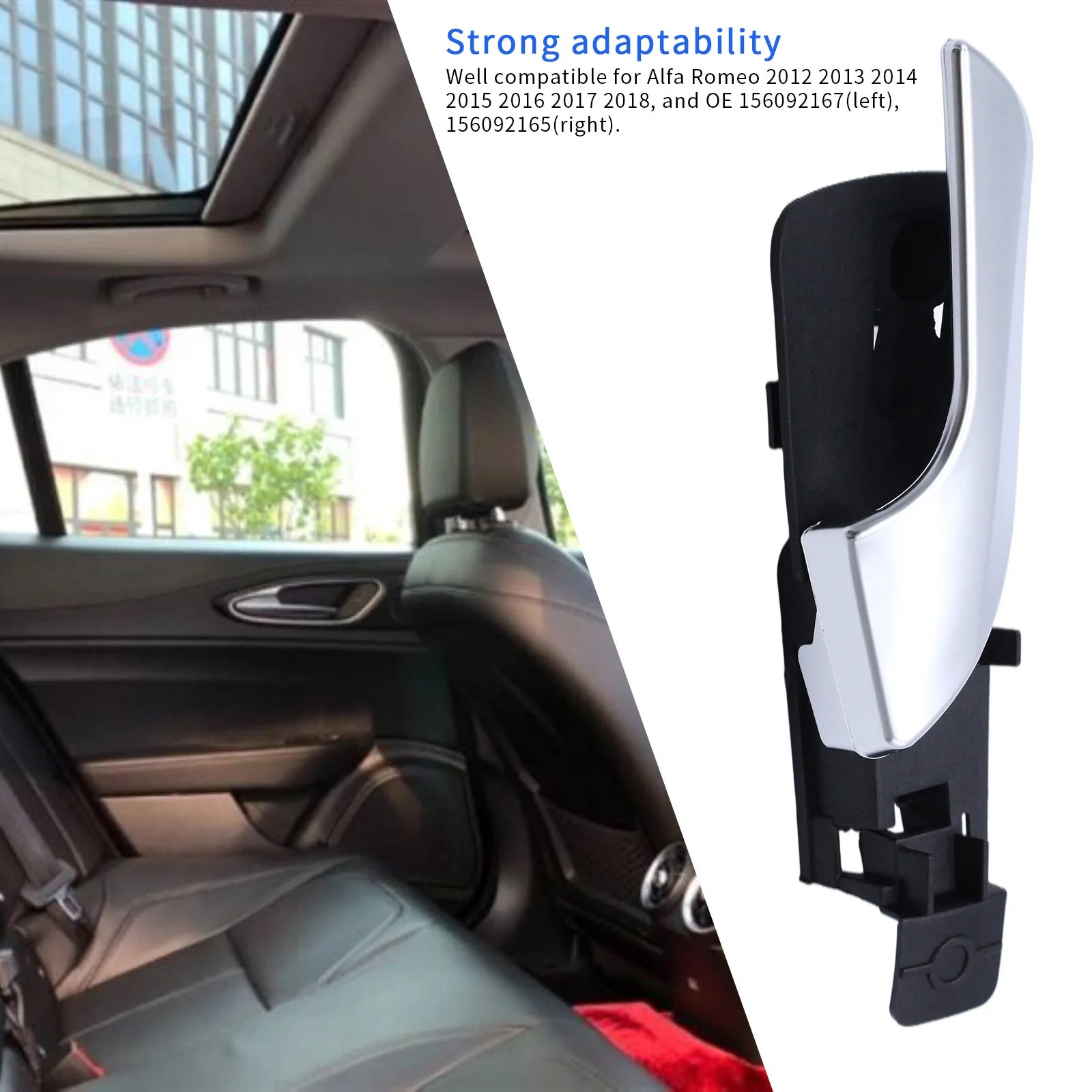 Хромированная дверная ручка для интерьера автомобиля левая/правая передняя Alfa