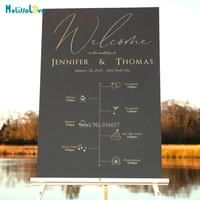 wedding program welcome sign custom name date city event time icon removable vinyl wedding board stickers bb628