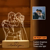 personalized custom picture photo night lamp text customized valentines day wedding anniversary birthday 3d night light gifts