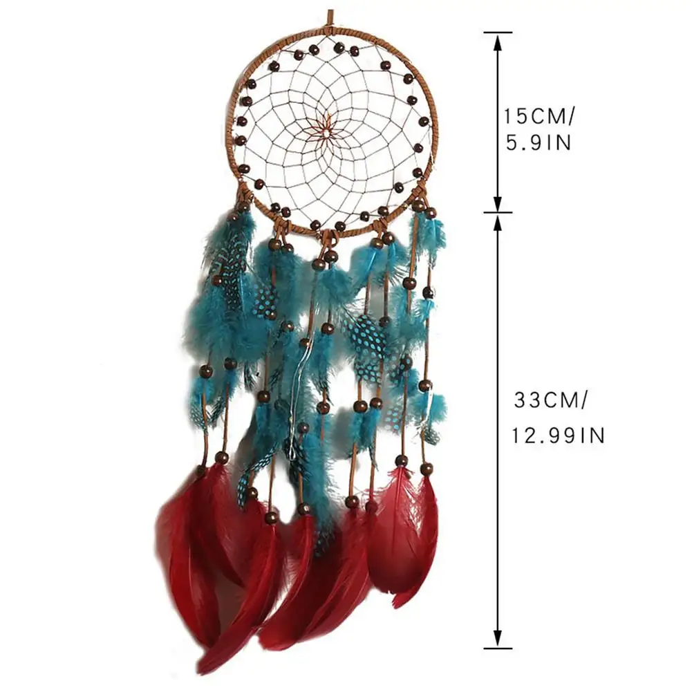 

Bohemia Feather Beads Dream Catcher Handcraft Pendant Hanging Ornaments Home Car Mirror Room Bedroom Decoration