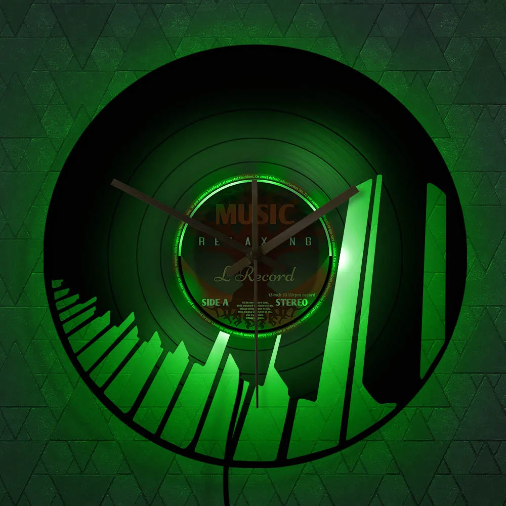 Виниловые настенные часы с музыкальной клавиатурой виниловые украшения для дома