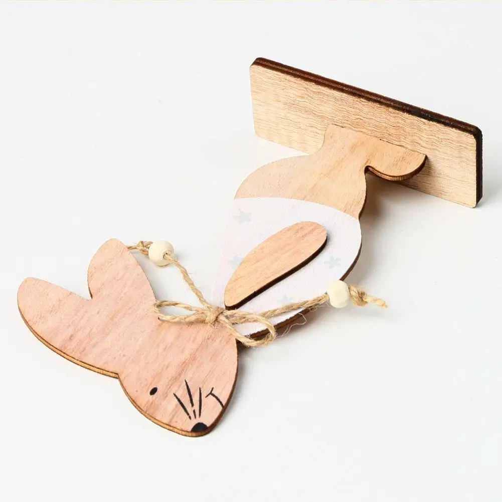 

1Pc New Hot Happy Easter Decorations Rabbit Easter Wooden Party Easter For Easter Ornaments Easter Decor For Home DIY Party E6E8