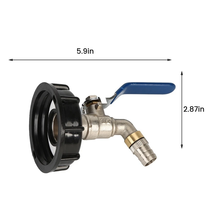 

3/4 inch IBC Tank Adapter Ball Outlet Tap Food Grade Drain Adapter General Tons Ball Valve Container Brass Faucet Valve