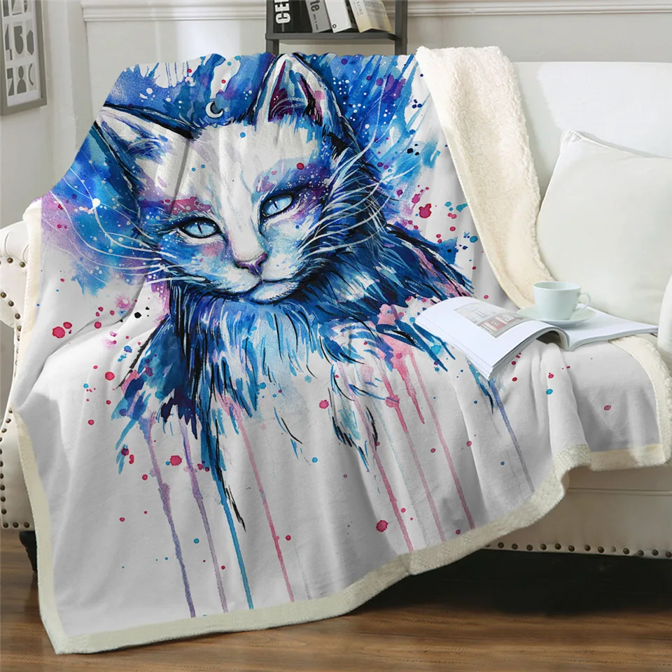 Husky by Pixie, холодное искусство, покрывало из микрофибры, покрывало с животным принтом, акварельные покрывала для милых собак, 150x200 см