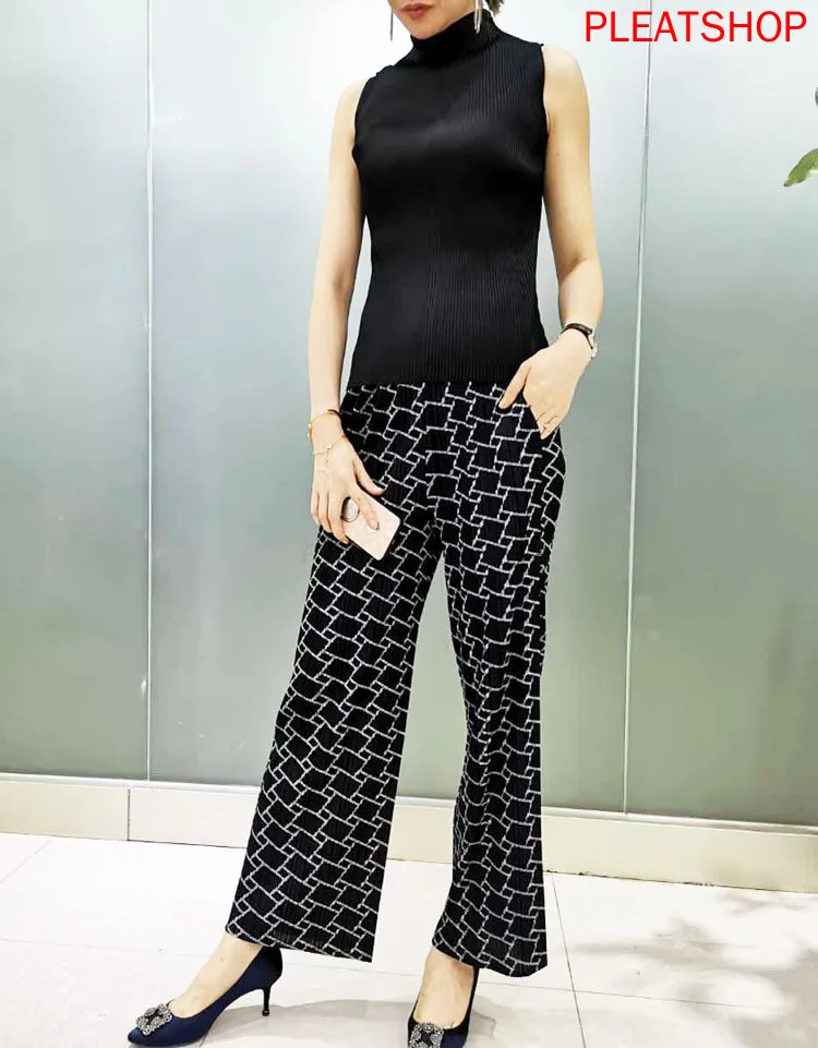 

Футболка Miyake Fold, летняя, длинная, с высоким воротом, без рукавов