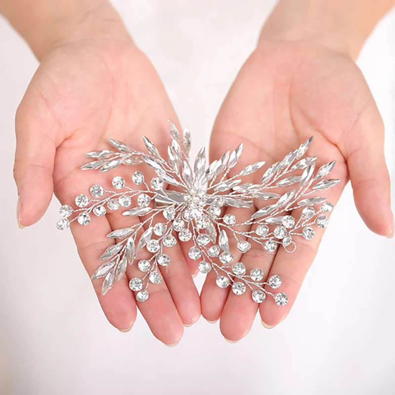 Женская заколка для волос ручной работы винтажная Серебристая свадебные