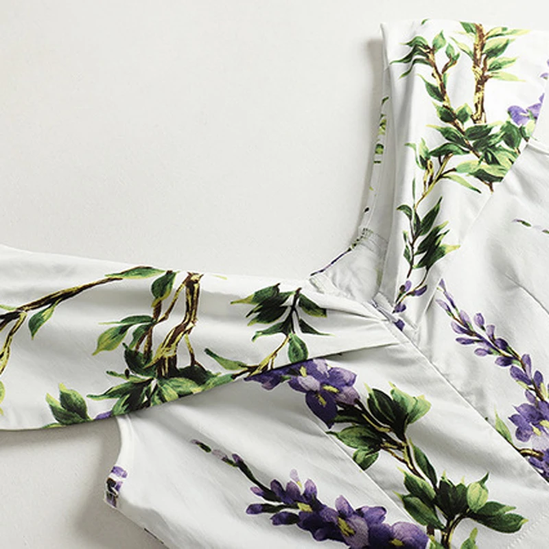 

2021 New Fashion 100% Cotton Christmas Dress Women Plus Size XXL Elegant Navy Blue Print Party Dresses Evening Wear High Quality