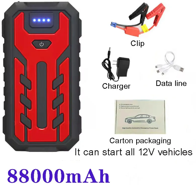 

Starterbatterycaremergency-fuente.alimentación de 6L para coche de gasolina.cargador.diésel de 3L.linterna portátil.de.88000mAh