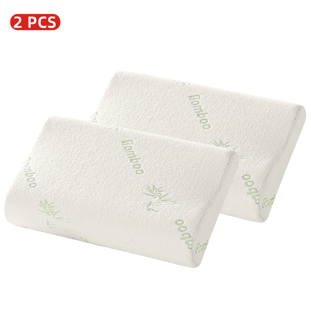 2PCS DIDIHOU 2 шт бамбуковое волокно Подушка Спящая пена с памятью подушки здоровая «дышащая» подушка Ортопедическая для шеи облегчение усталости - Цвет: 2PCS