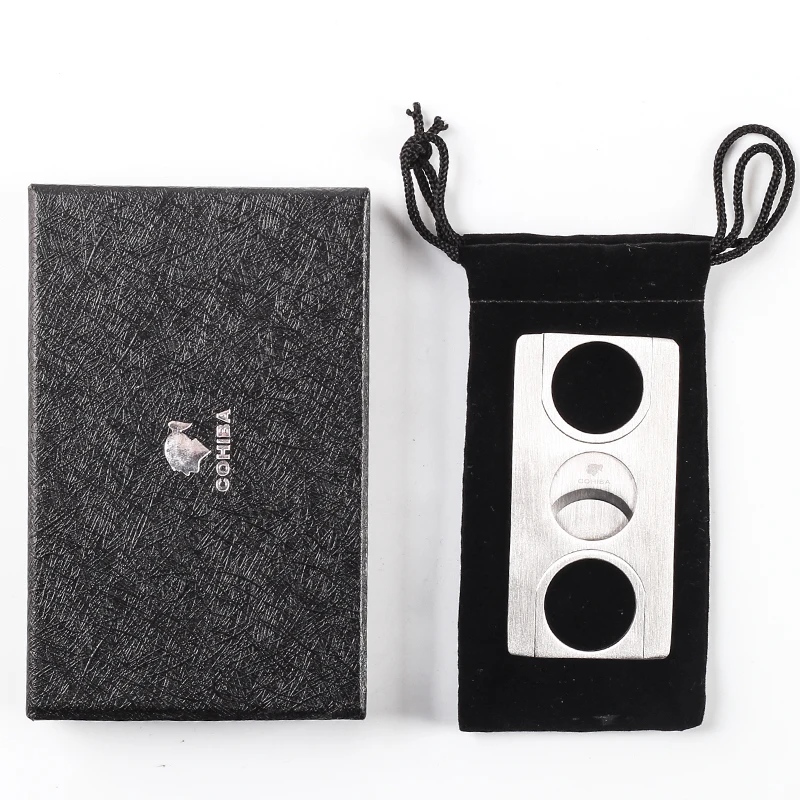 Новинка 1 шт. двойные лезвия резак для сигар из нержавеющей стали карманные