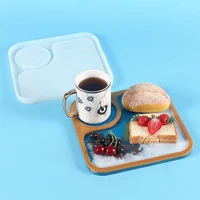 breakfast tray resin molds serving tray with coaster silicone moulds diy epoxy resin home decoration