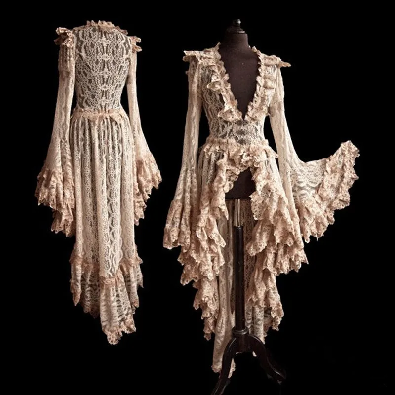 Женское платье для косплея в готическом стиле однотонное асимметричное большого