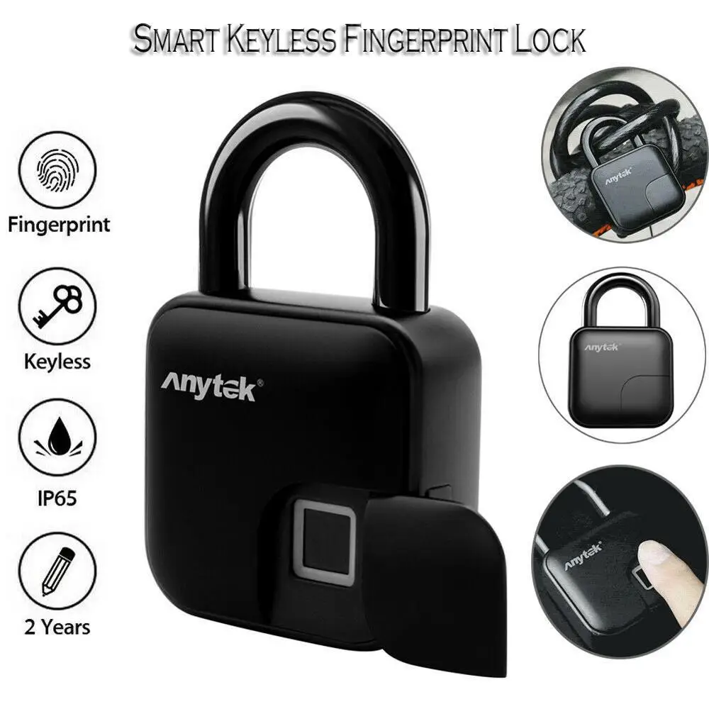 

USB Waterproof Anti-theft Fingerprint ID Smart Keyless Lock Home Luggage Case Bag Padlock Super Long Standby Electronic Padlock