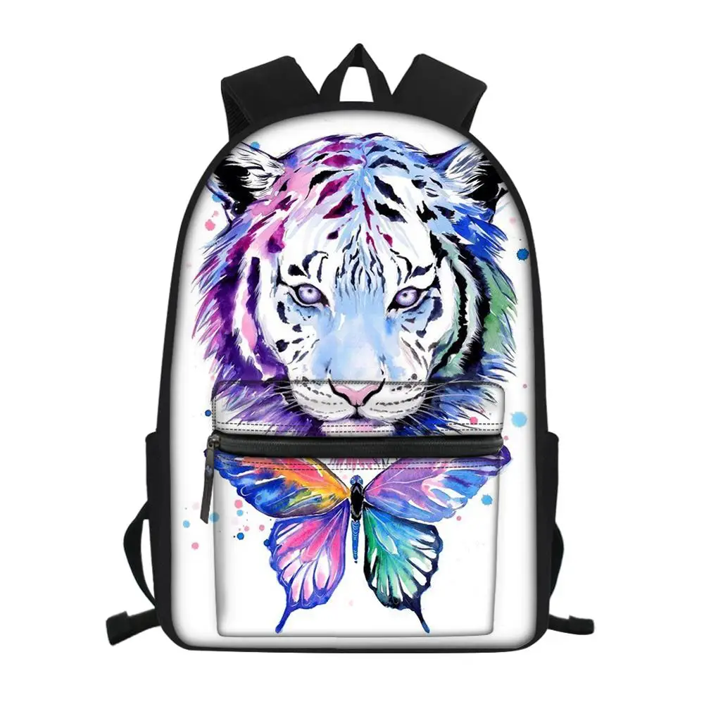 2020 customizable cool tiger print youth school bag student school bag men and women backpack school bag female backpack emoji backpack school bag