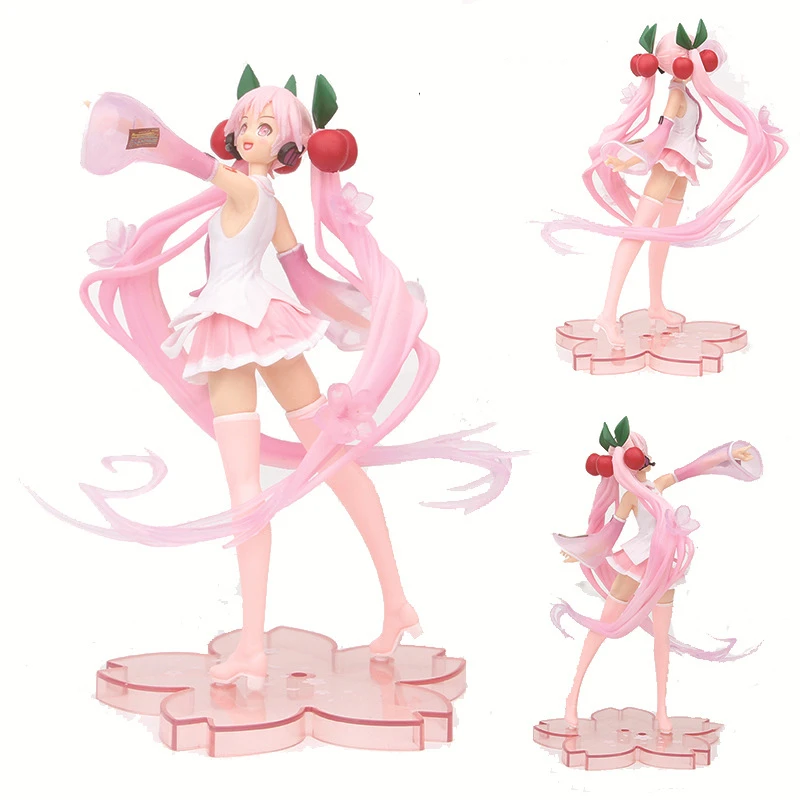 

Funny JoyAnime Pink Cute Hatsune Miku Figure Kawaii Sexy Girl Series Car Decoration Small Sculpture Movable Doll Adult