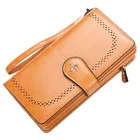 Кошелек женский, кожаный, с отделением для монет и карт