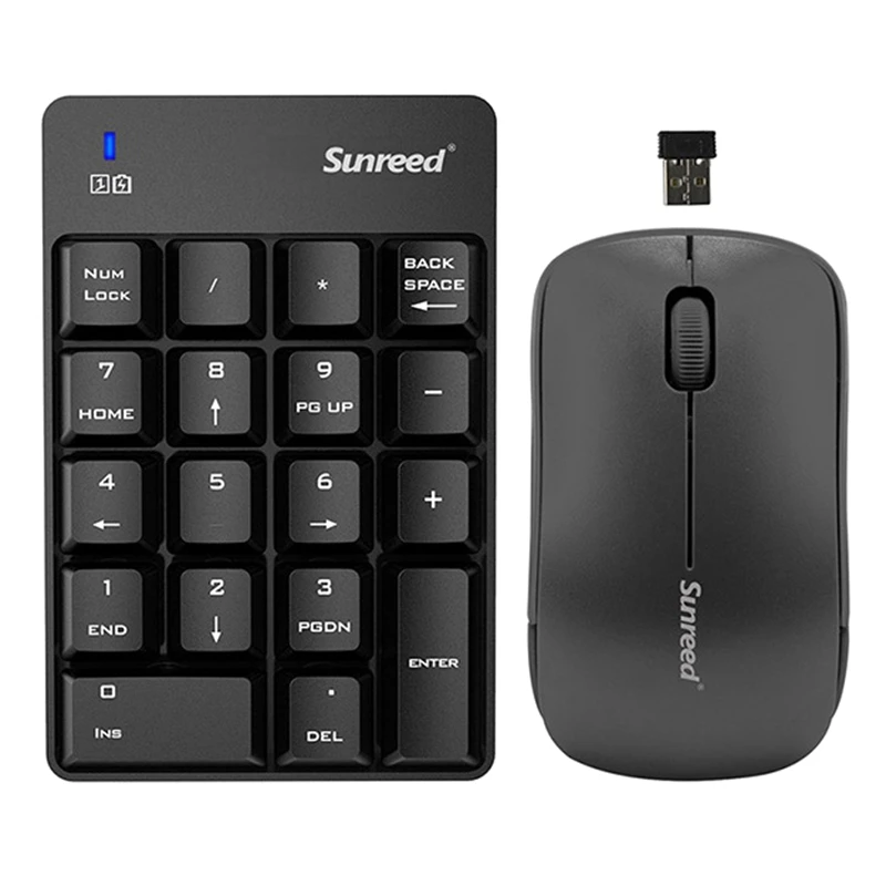 

Sunreed Digital Keyboard and Mouse Set 2.4G Wireless 18-Key Digital Keyboard Free Switching