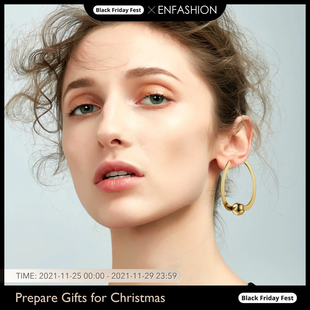 

Enfashion Ball Hoop Earring Big Round Circle Earrings Hoops For Women Earings Fashion Jewelry 2020 Boucle d'oreille EB181048