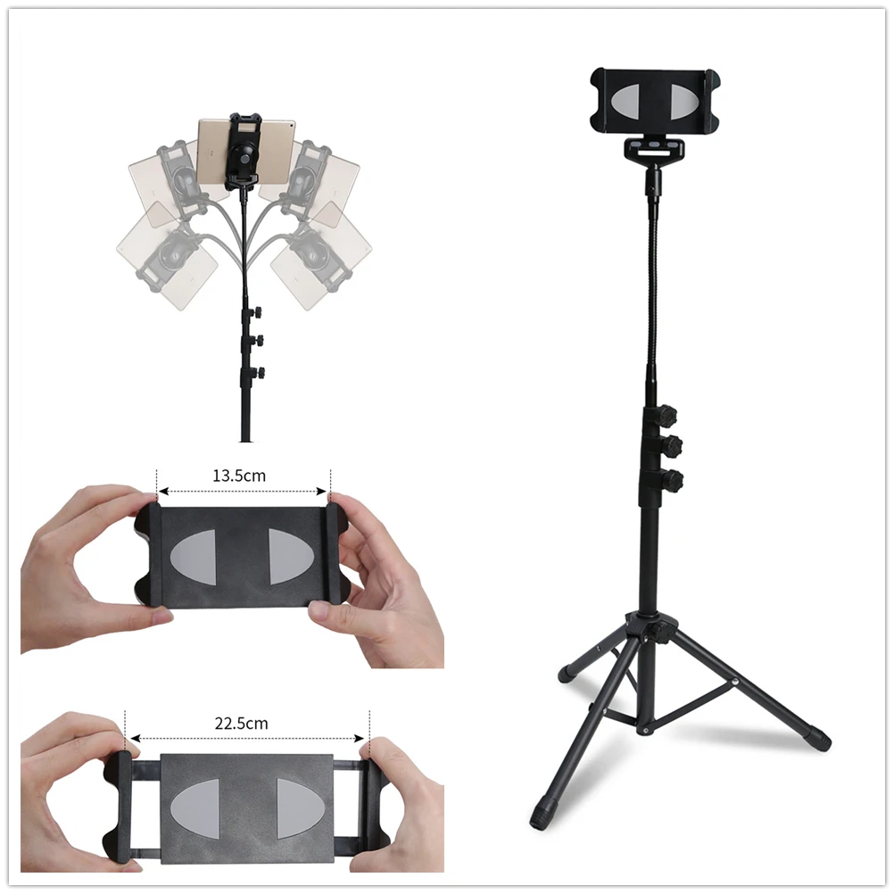 

For Ipad Tripod Stand,Gooseneck 57-inch Floor Stand for Tablet, iPad Floor Stand with 360° Rotating iPad Tripod Mount