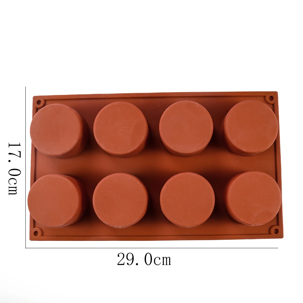 

8 Cavity Round Cylinder Cake Mold DIY Soap Mold Cupcake Jelly Pastry Pudding Silicone Moulds Kitchen Baking Tools for Cakes