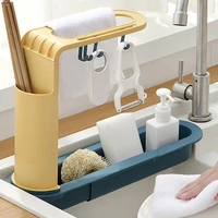1pc adjustable telescopic sink organizer tea towel holder sink drainer kitchen utensils storage accessories for home kitchen
