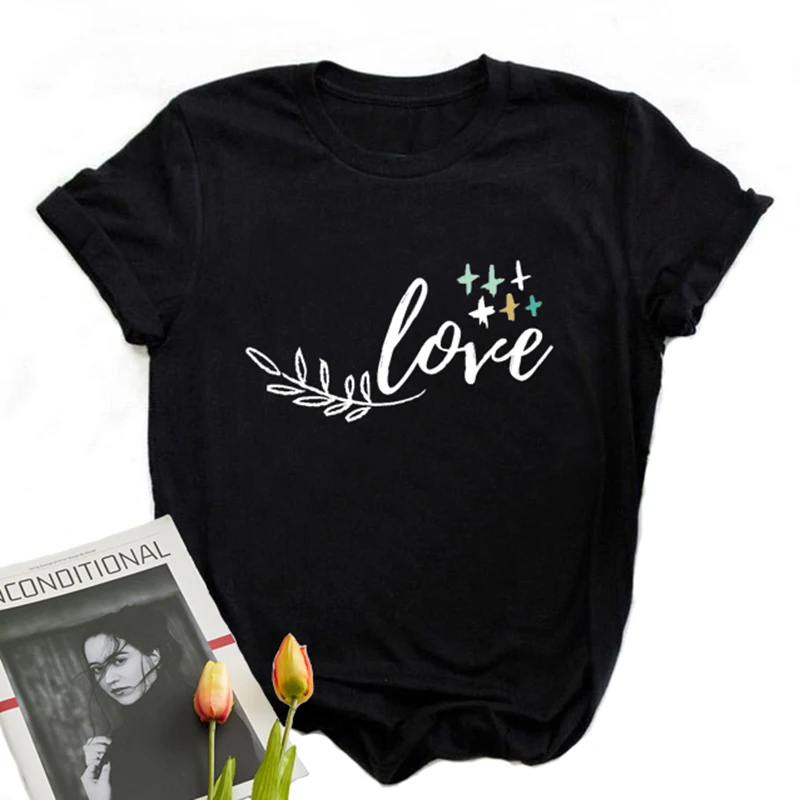 Женская блузка с принтом в виде надписи готическом стиле | одежда