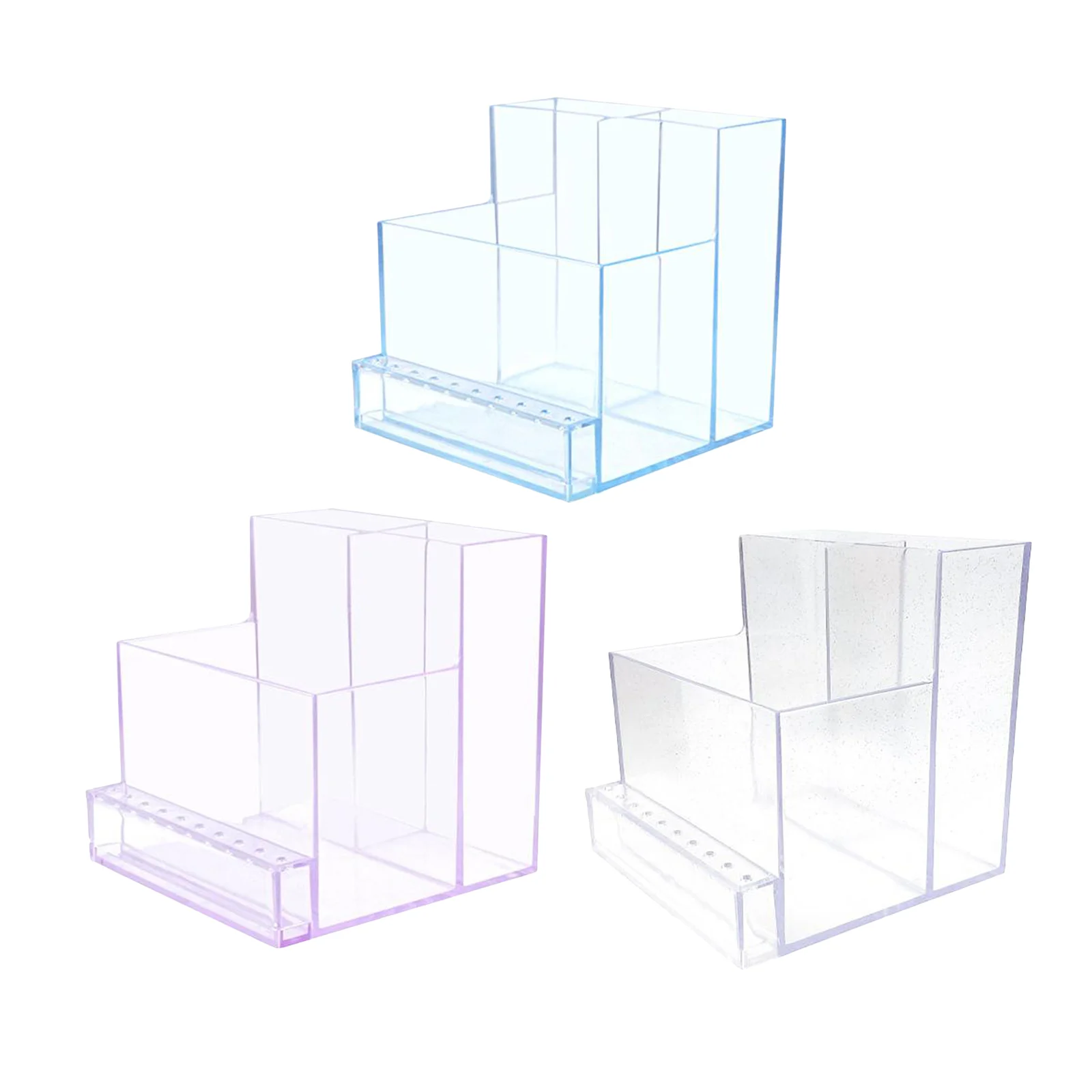 

Durable 3Row Nail Drill Bits Holder Organizer Manicure Box for Home Use