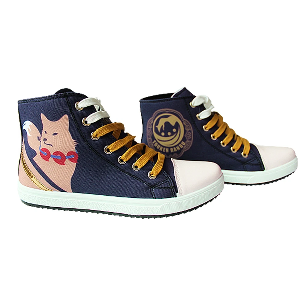 

Унисекс аниме 3D KATSUGEKI/TOUKEN RANBU Повседневная холщовая обувь с принтом plimsolls обувь на плоской подошве