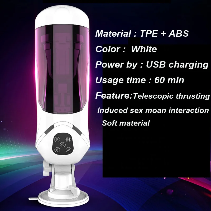 Интеллигентая (ый) телескопическая вращающаяся хэндс-фри для мужчин мастурбатор