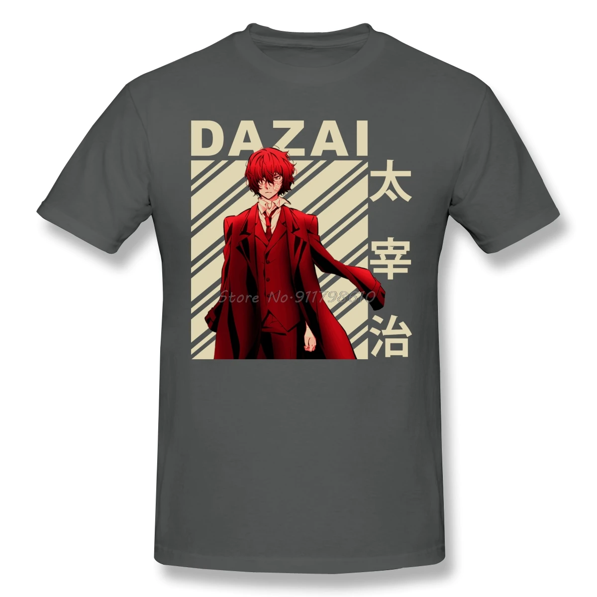 Хлопковая футболка с коротким рукавом дазай Осаму винтажная изображением