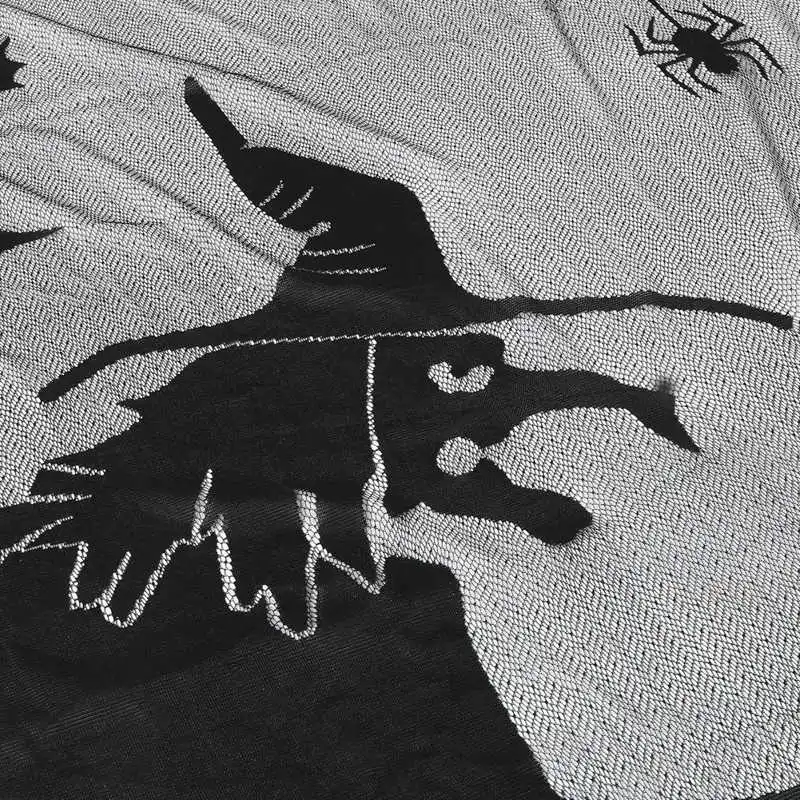 Плотные Шторы занавески черная ведьма Хеллоуина кружевная оконная занавеска