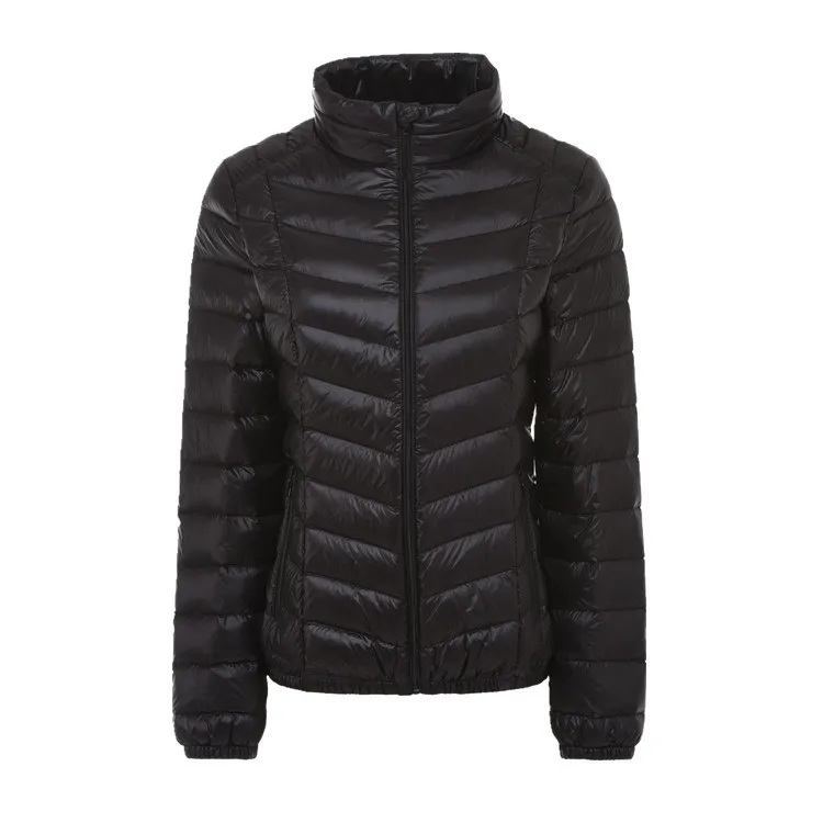 Новинка 2019 стильный легкий пуховик женский со стоячим воротником приталенный